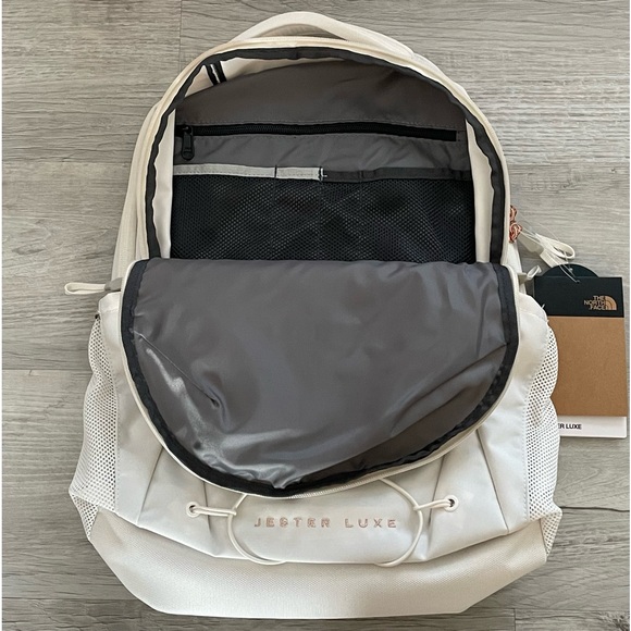 The North Face Jester Luxe Backpack “Gardenia White/Burnt Coral Metallic” - Picture 3 of 5